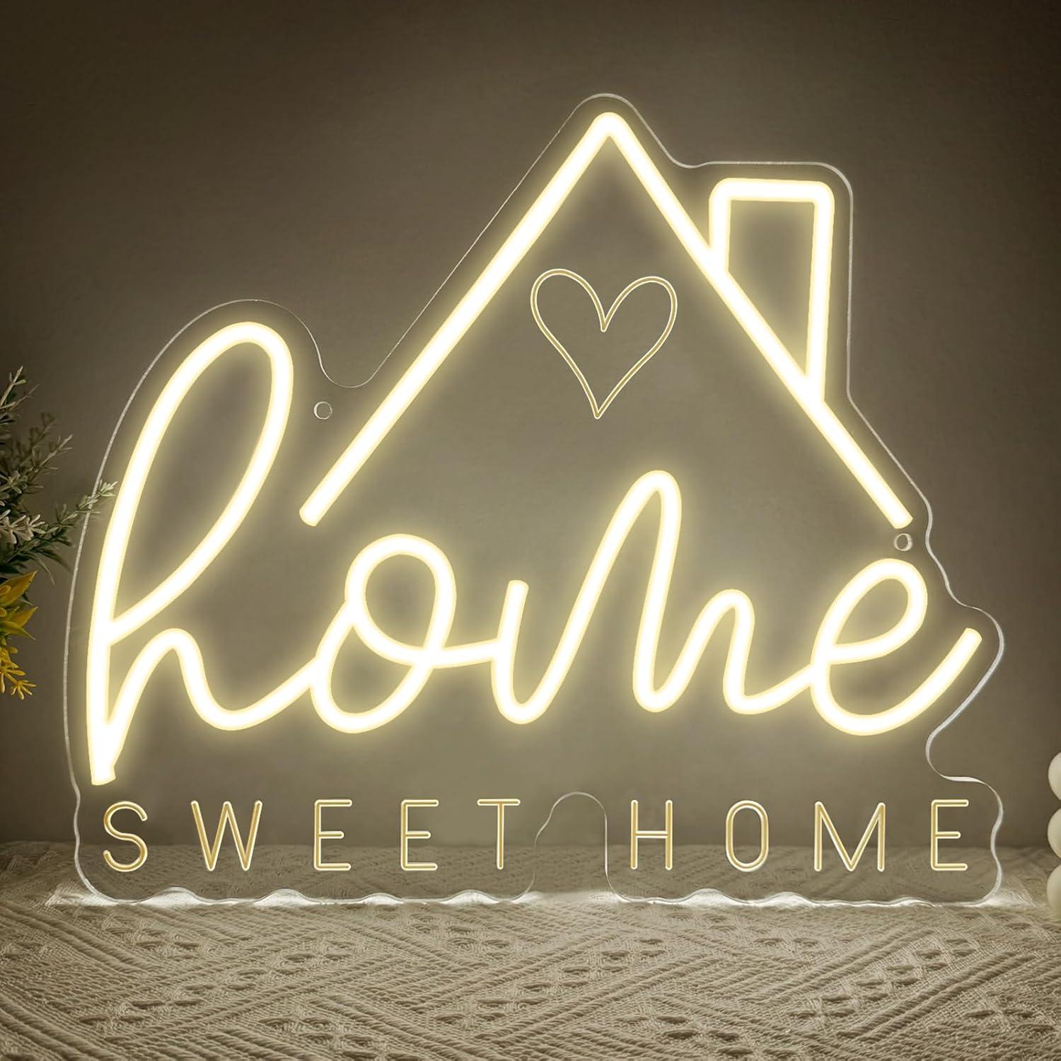 Home Decor Gift - スイートホームネオンサインUSB調光LEDライト、リビングルーム、寝室、家、アパート、新居の美的装飾ギフト、ナイトライト