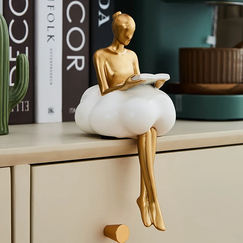 Home Decor Y2K - クラウドガール彫刻抽象アートフィギュア像モダンなテーブル装飾ホーム高級部屋の装飾美的デザイン置物工芸品