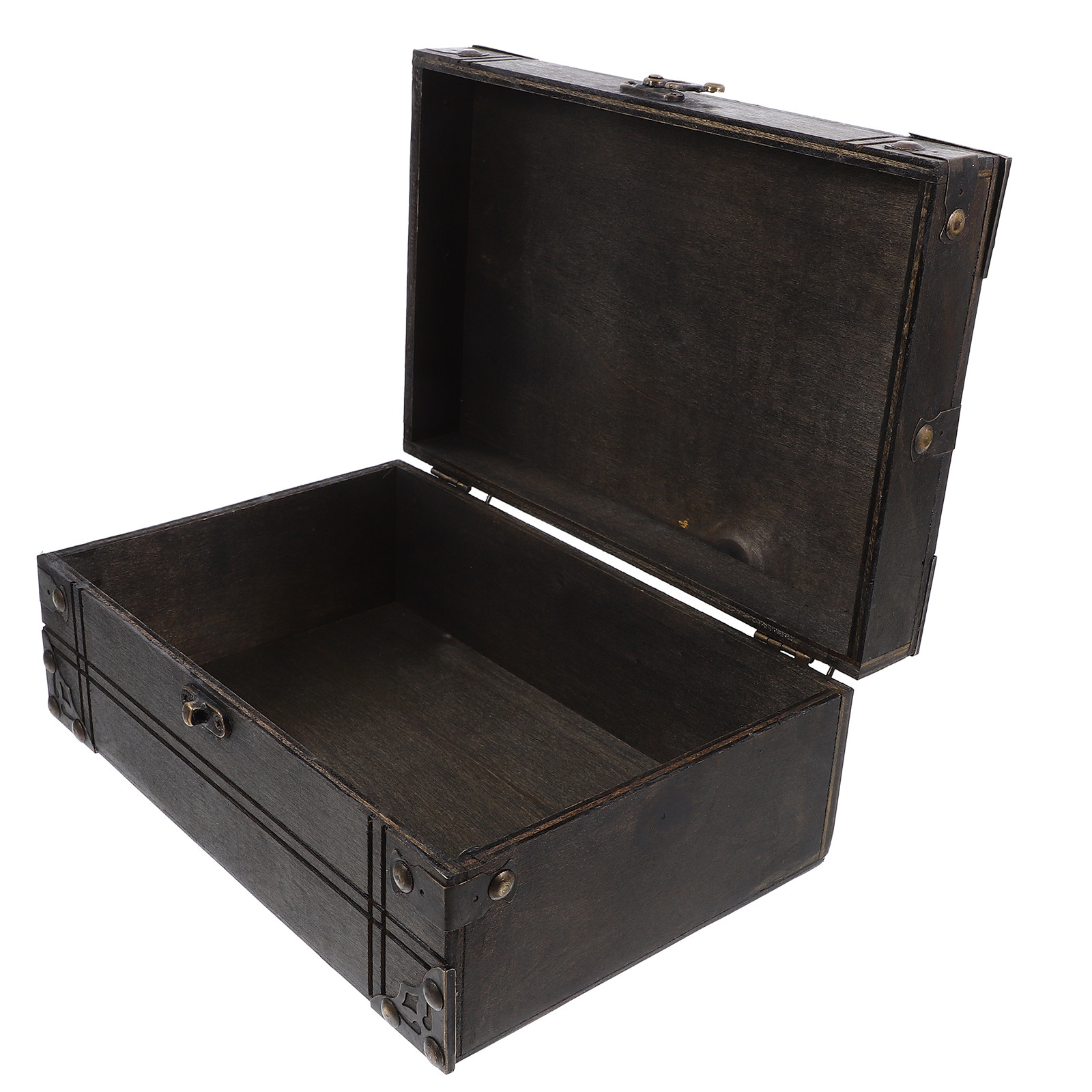 Home Decor Organizer - ヴィンテージ木製宝箱 レトロ小物入れ ジュエリー収納オーガナイザー ホームデコレーション 記念品箱 写真撮影用小道具