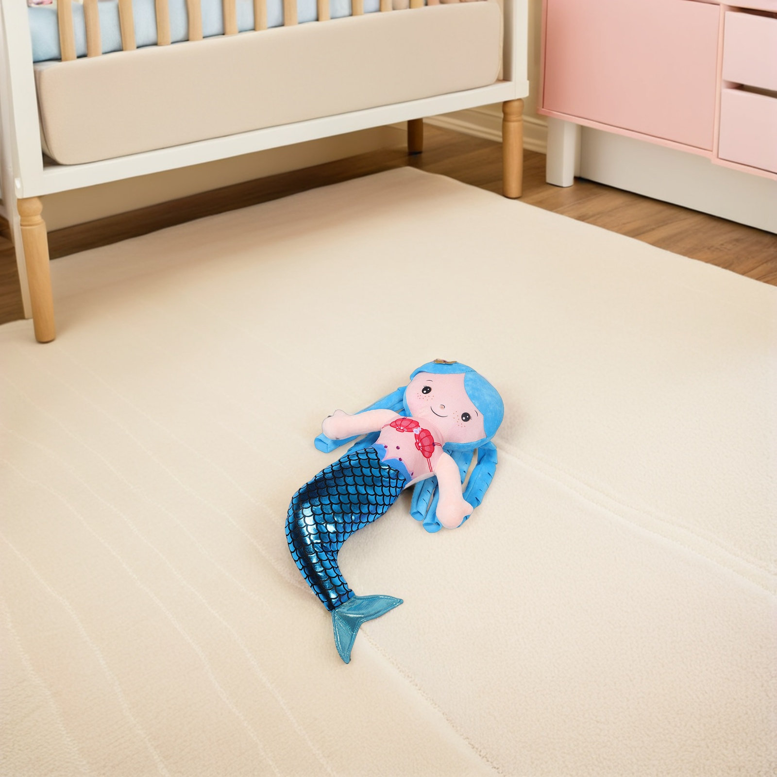Decorative Throw Pillow - 2 個のマーメイド枕ソフトぬいぐるみ漫画装飾用スローピロー女の子のための快適さと誕生日プレゼント女の子のためのマーメイド枕