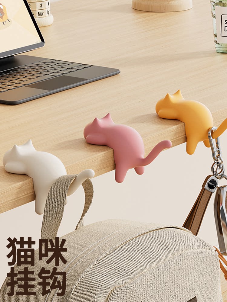 Home Decor Organizer - かわいい携帯用猫型バッグフックハンガー、テーブルフック、ハンドバッグ、バックパック、トラベルバッグオーガナイザーホルダー、自宅やオフィスの装飾、デスクサイドフック