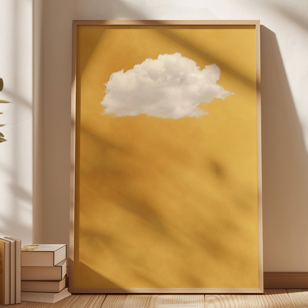 Home Decor Yellow - イエロークラウドマスタードクラウドプリントポスター モダンミニマリスト抽象キャンバス絵画 春の壁アートポスター ホームデコレーション-フレームなし