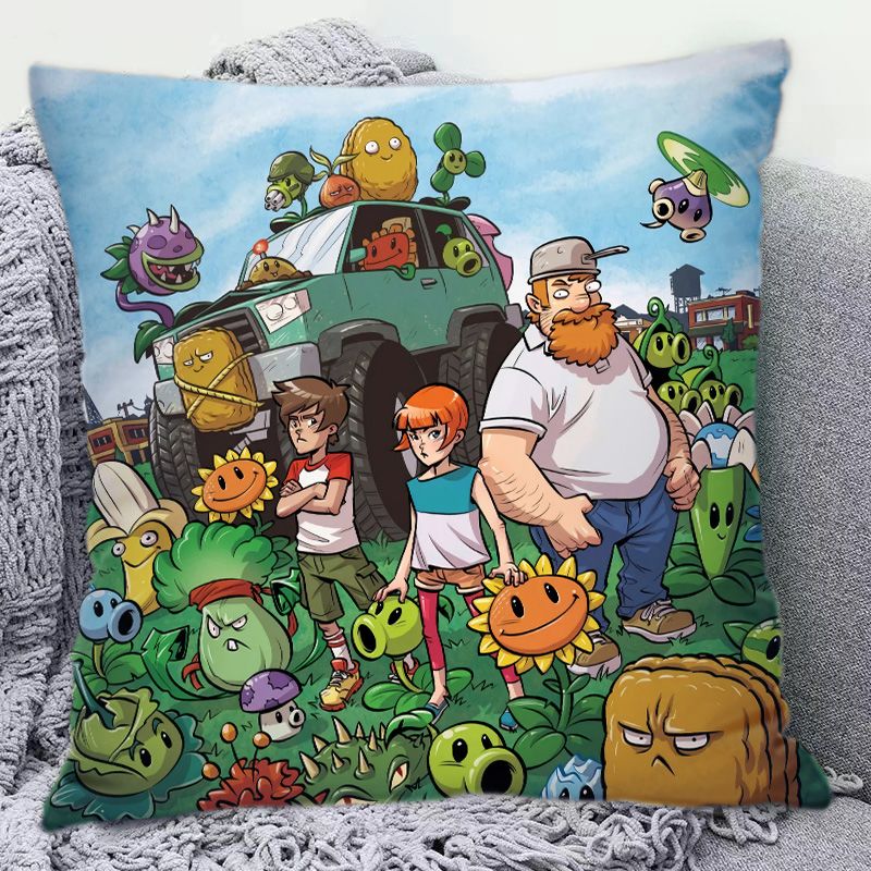 Plants Vs. Zombies かわいい漫画の両面パタ - Decorative Throw Pillow のレビューと価格