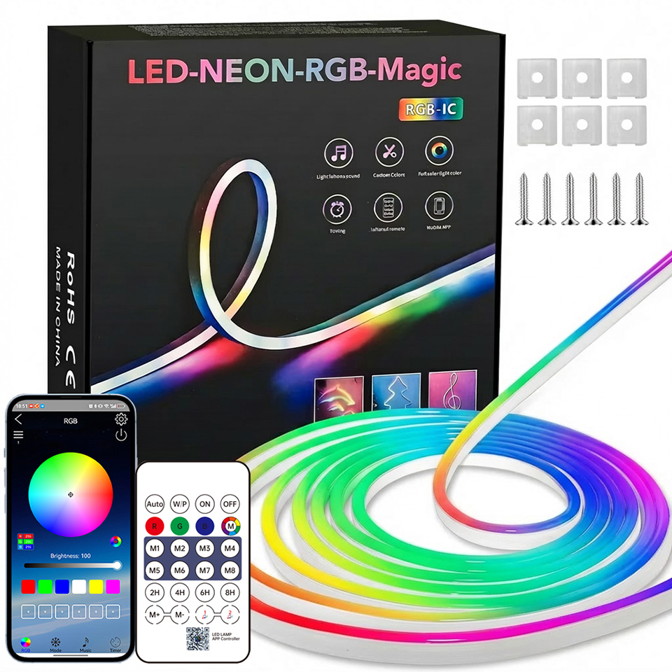 Bluetooth RGBネオンLEDストリップライト 1- - Home Decor App のレビューと価格