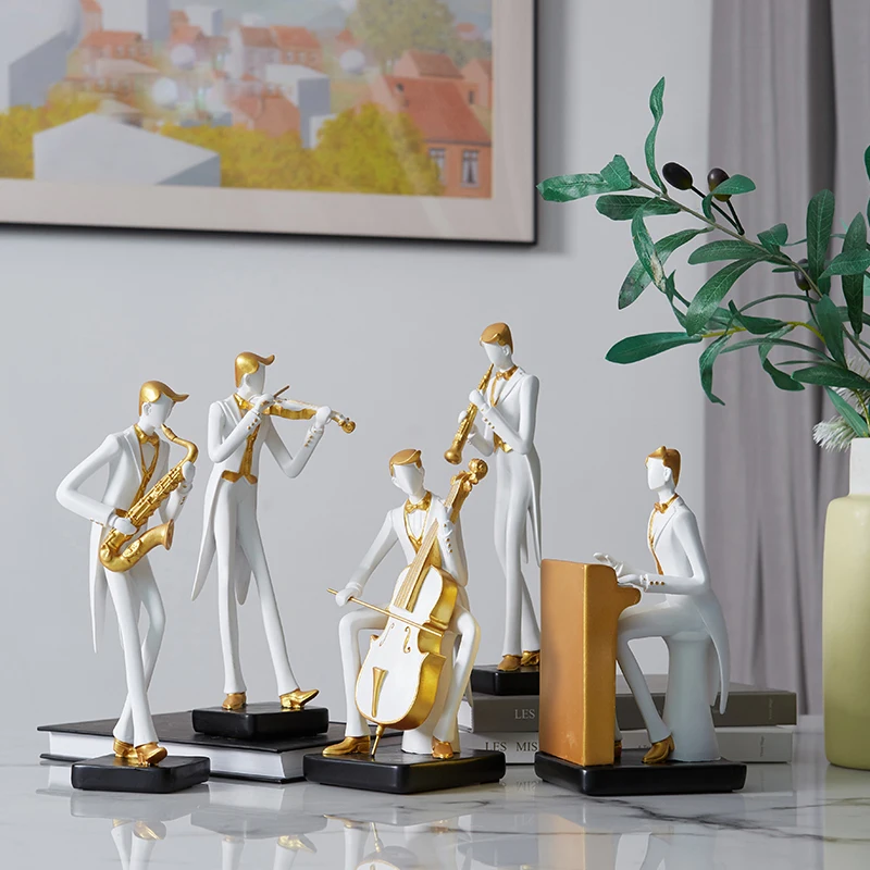 現代シンフォニック音楽家キャラクターのミニチュアフィギュア、 - Home Decor Modern Organic のレビューと価格