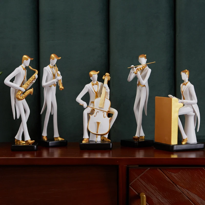 現代シンフォニック音楽家キャラクターのミニチュアフィギュア、 - Home Decor Modern Organic のレビューと価格