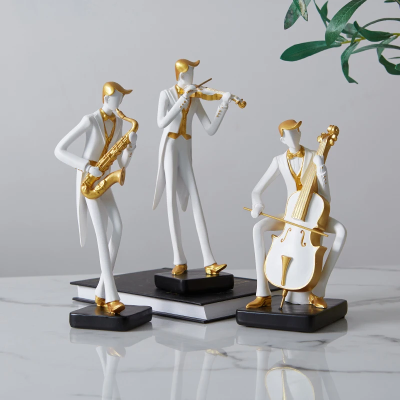 現代シンフォニック音楽家キャラクターのミニチュアフィギュア、 - Home Decor Modern Organic のレビューと価格