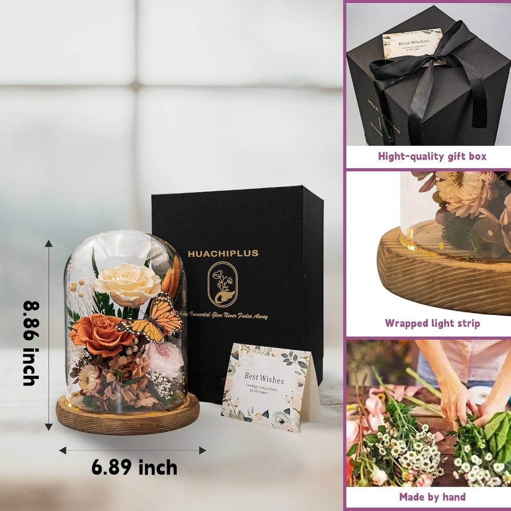 エレガントなプリザーブドフラワー：特別な機会のための永遠の愛 - Home Decor Tulip のレビューと価格