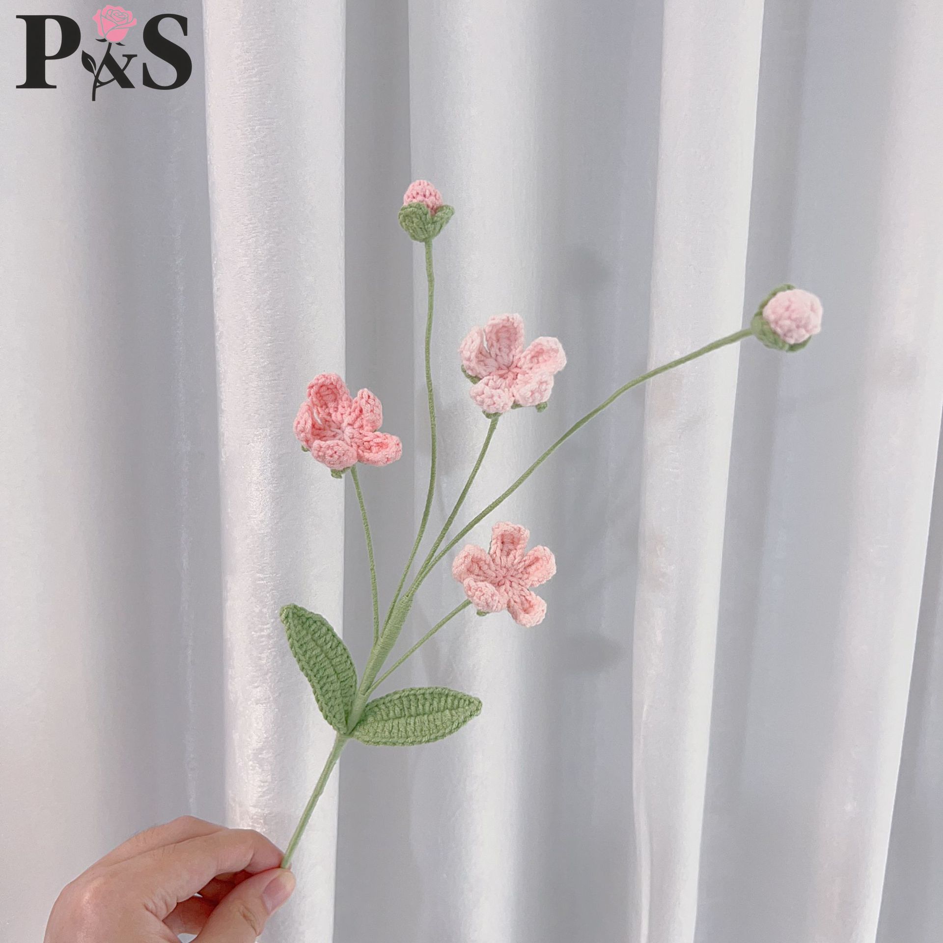手作りかぎ針編みの花アンドロサスピンク造花家の装飾フラワーア - Home Decor Tulip のレビューと価格