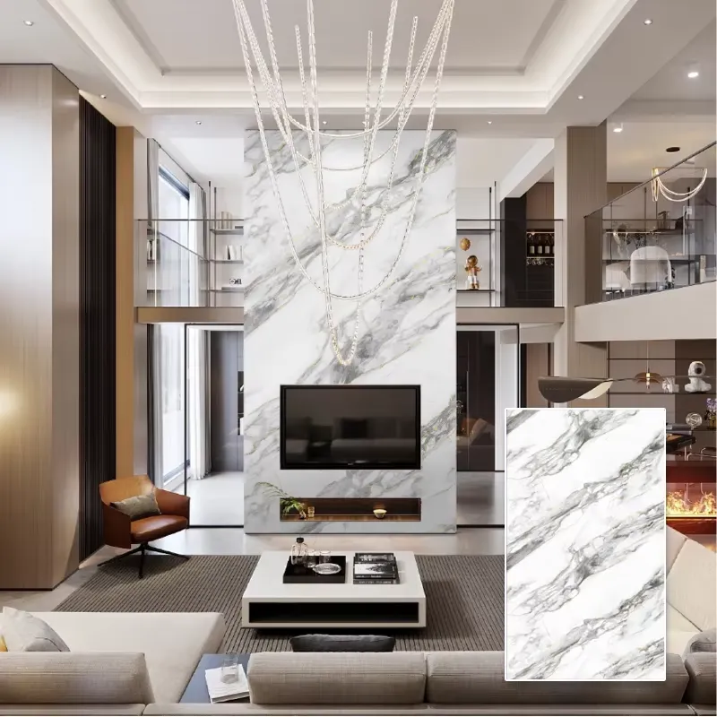 防水耐火PVC欧州家庭用インテリアマーブル調壁パネル光沢シャ - Home Decor Wpc Panel のレビューと価格