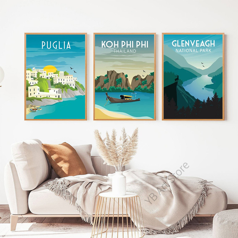 家の装飾のための風景キャンバス絵画、旅行都市ポスター、観光の - Home Decor Dubai のレビューと価格