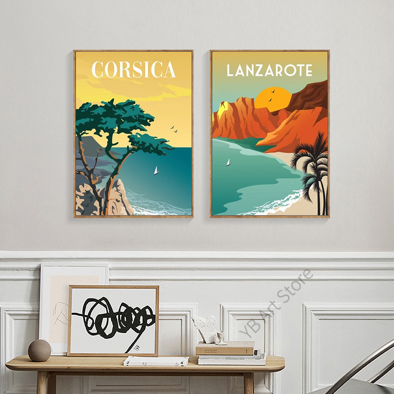 家の装飾のための風景キャンバス絵画、旅行都市ポスター、観光の - Home Decor Dubai のレビューと価格