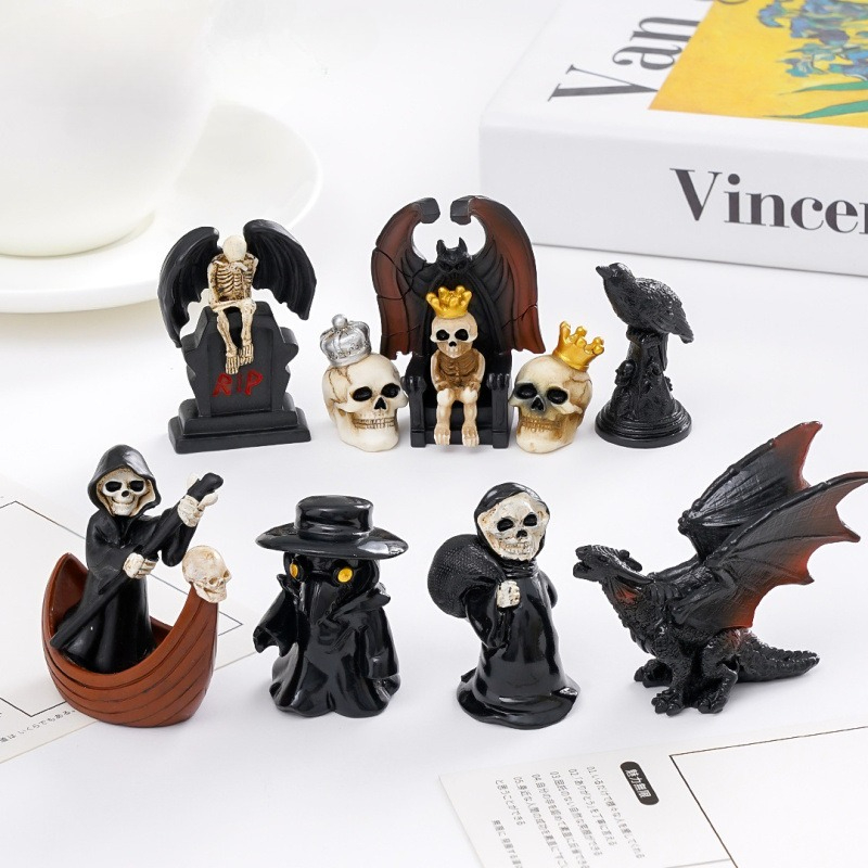 ハロウィン不気味な家の装飾オーナメントミニチュア樹脂製スケル - Home Decor Resin のレビューと価格