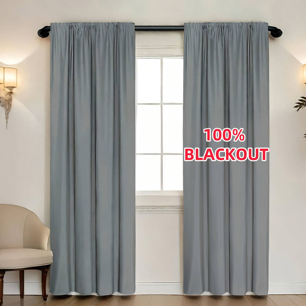 1枚入り 100%遮光カーテン 黒裏地付き 多色 断熱 ロッ - Home Decor Wall Panels のレビューと価格