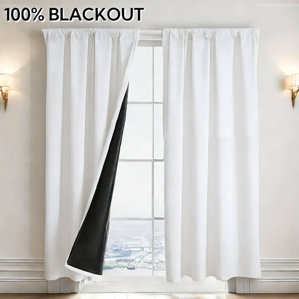 1枚入り 100%遮光カーテン 黒裏地付き 多色 断熱 ロッ - Home Decor Wall Panels のレビューと価格