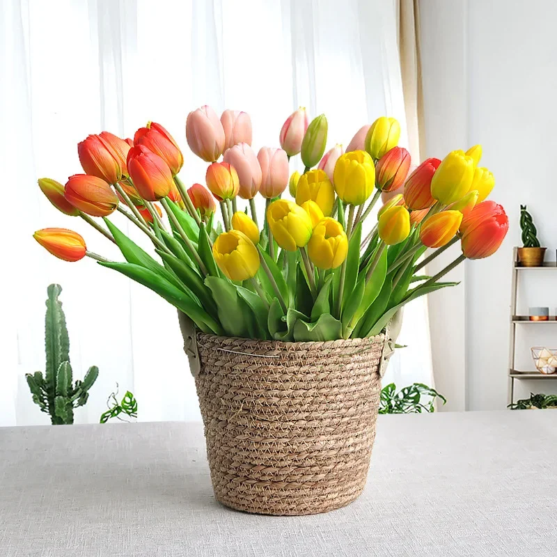柔らかいゴム製の人工チューリップフラワー,偽の花,リビングル - Home Decor Tulip のレビューと価格