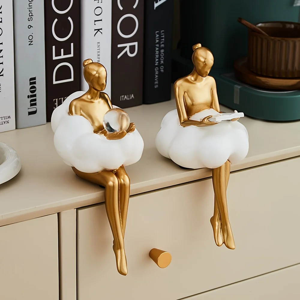 クラウドガール彫刻抽象アートフィギュア像モダンなテーブル装飾 - Home Decor Y2K のレビューと価格