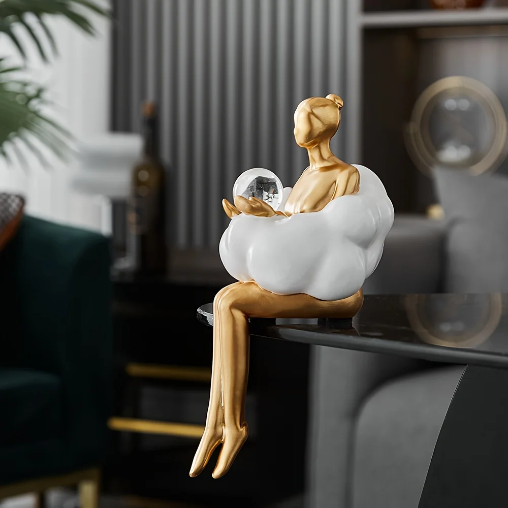 クラウドガール彫刻抽象アートフィギュア像モダンなテーブル装飾 - Home Decor Y2K のレビューと価格
