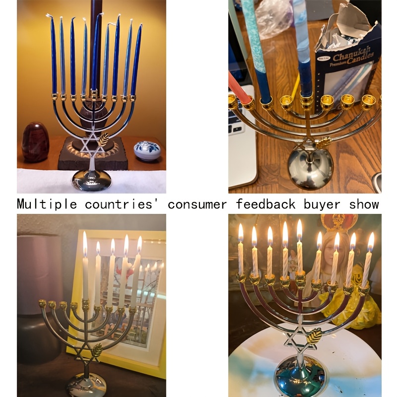 ハヌカ・メノラ9枝燭台 ダビデの星 メタル製チャヌカ燭台 ホ - Home Decor Gift のレビューと価格