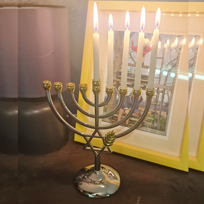 ハヌカ・メノラ9枝燭台 ダビデの星 メタル製チャヌカ燭台 ホ - Home Decor Gift のレビューと価格