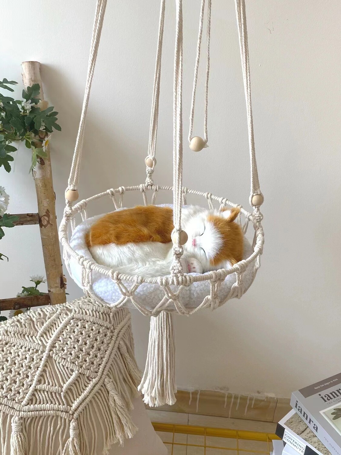手作り猫ハンモックネストハンギングスイング織り猫ネストペット - Woven Wall Basket のレビューと価格