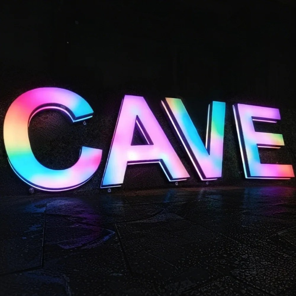 カスタムRGBメタルLEDサイン壁面ロゴ屋外発光文字会社店舗 - Neon Sign Led Custom のレビューと価格