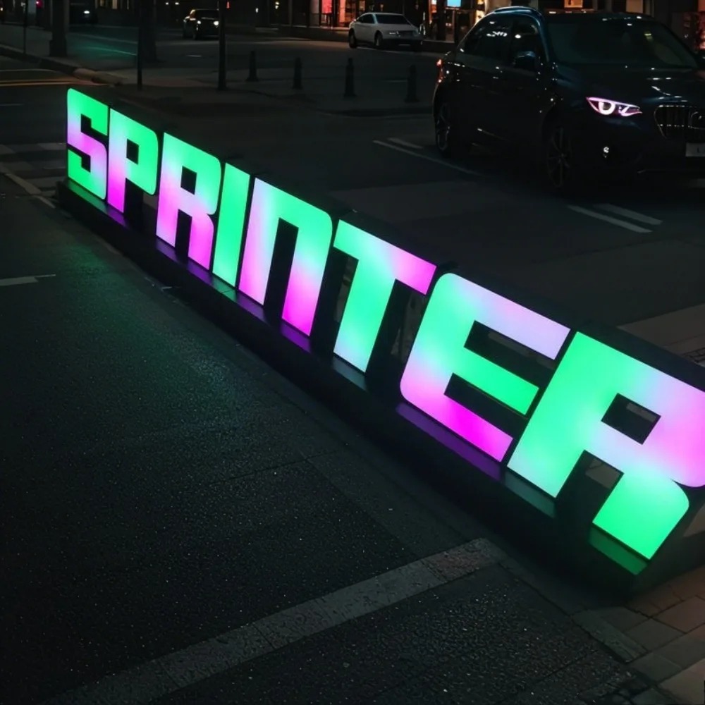 カスタムRGBメタルLEDサイン壁面ロゴ屋外発光文字会社店舗 - Neon Sign Led Custom のレビューと価格