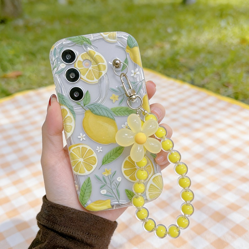 黄色のレモンフラワーランヤード付きスマホケース Samsun - Home Decor Yellow のレビューと価格