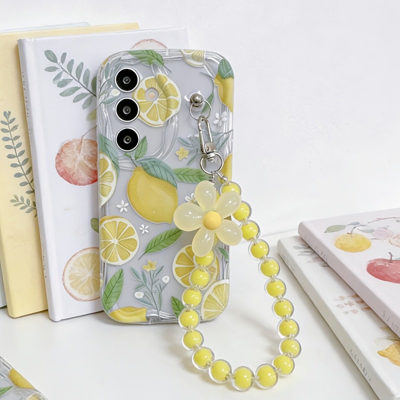 黄色のレモンフラワーランヤード付きスマホケース Samsun - Home Decor Yellow のレビューと価格