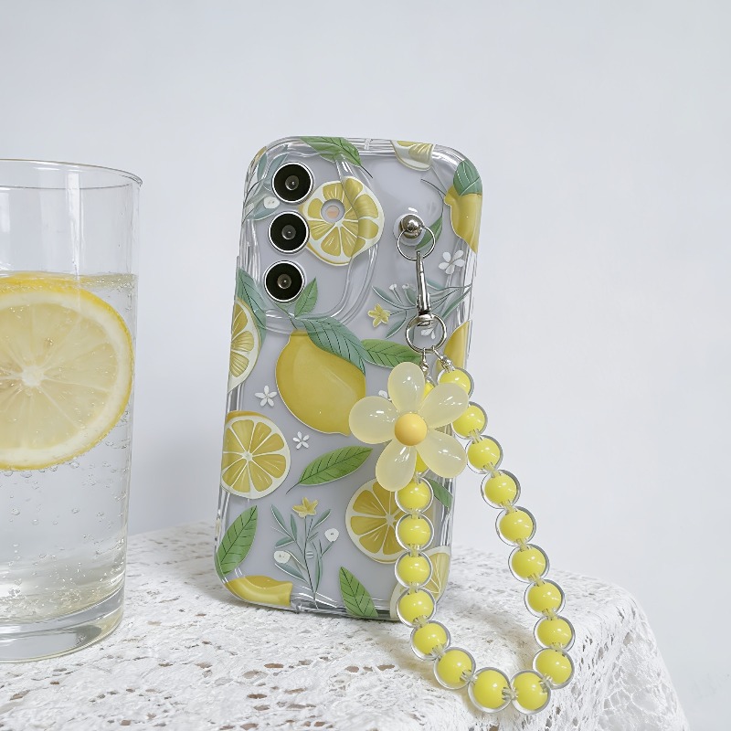 黄色のレモンフラワーランヤード付きスマホケース Samsun - Home Decor Yellow のレビューと価格