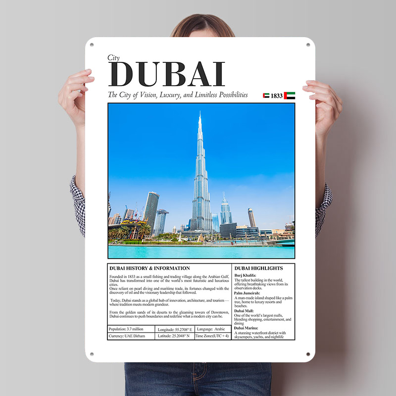 ドバイ都市景観旅行プリントポスターカスタマイズされたレトロな - Home Decor Dubai のレビューと価格