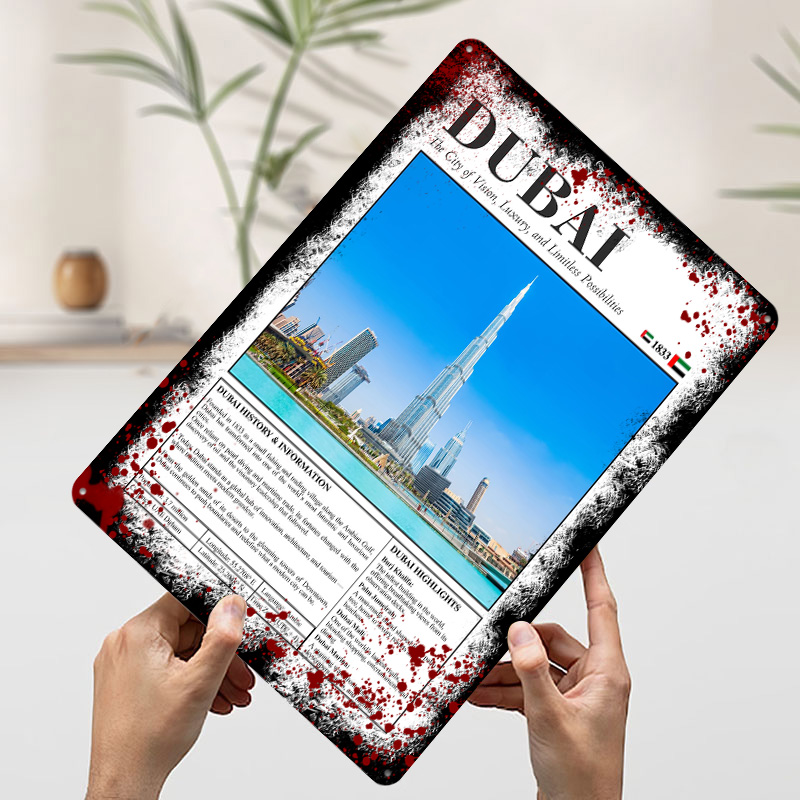 ドバイ都市景観旅行プリントポスターカスタマイズされたレトロな - Home Decor Dubai のレビューと価格