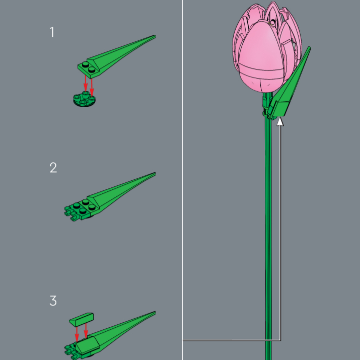 新しい植物のチューリップブーケ装飾品、レゴ互換、クリスマス誕 - Home Decor Tulip のレビューと価格