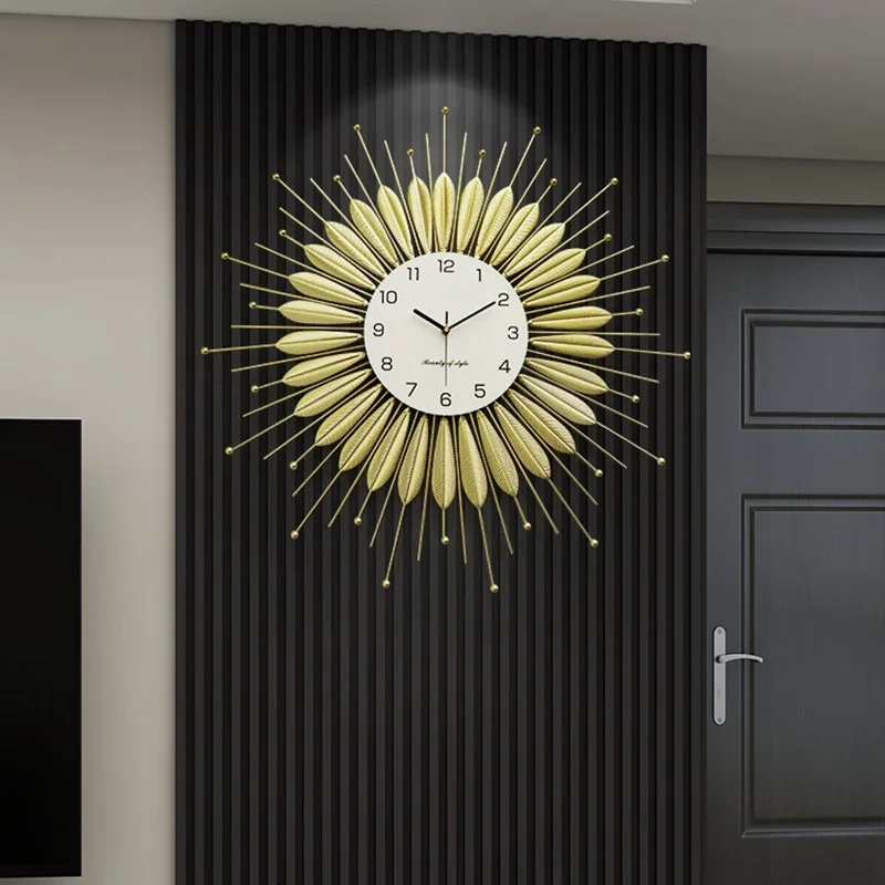 北欧リビングルーム壁時計装飾寝室メタル高級壁時計サイレントシ - Home Decor Modern Organic のレビューと価格