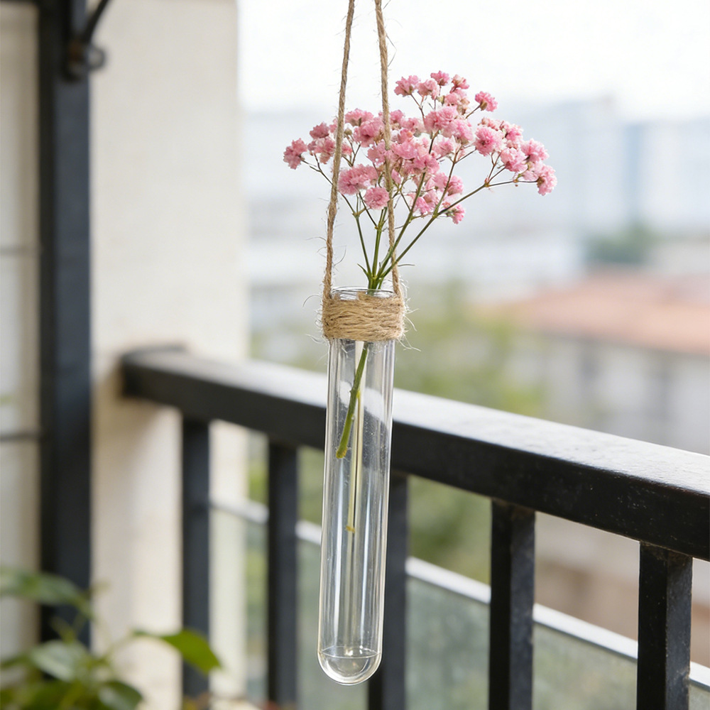水耕栽培フラワーベース壁掛け試験管花瓶水耕栽培ホームオフィス - Woven Wall Basket のレビューと価格
