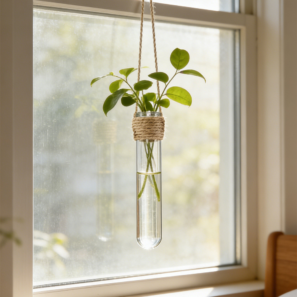 水耕栽培フラワーベース壁掛け試験管花瓶水耕栽培ホームオフィス - Woven Wall Basket のレビューと価格