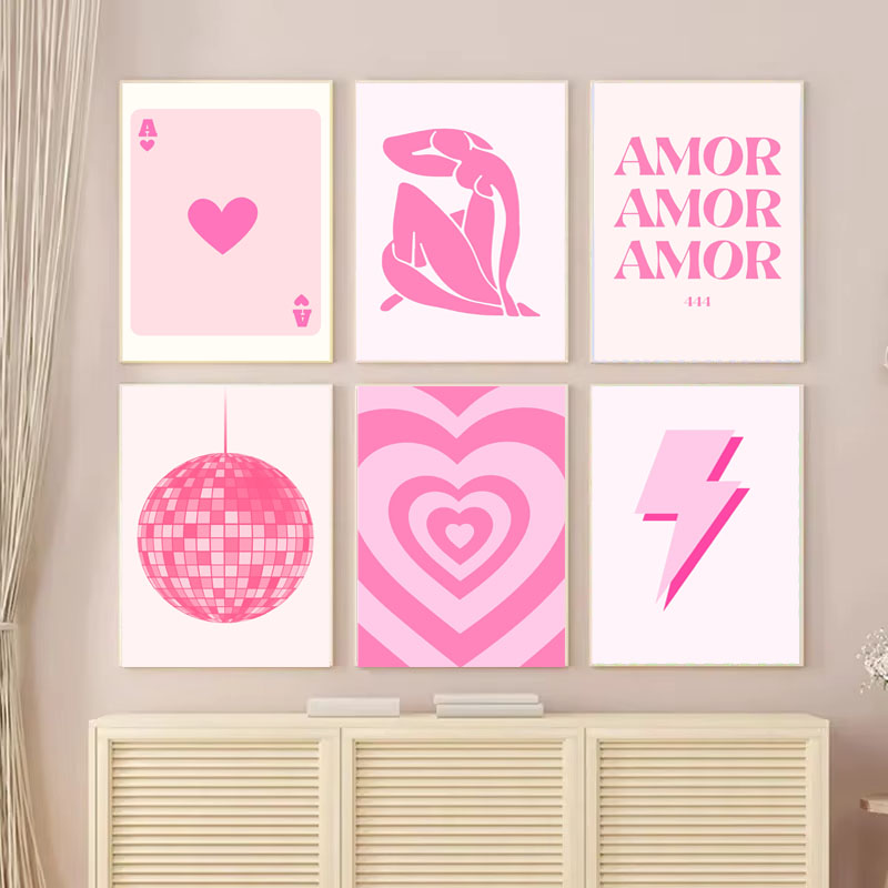 1pc キャンバス絵画ピンクマティスアカデミーポスターピンク - Home Decor Y2K のレビューと価格