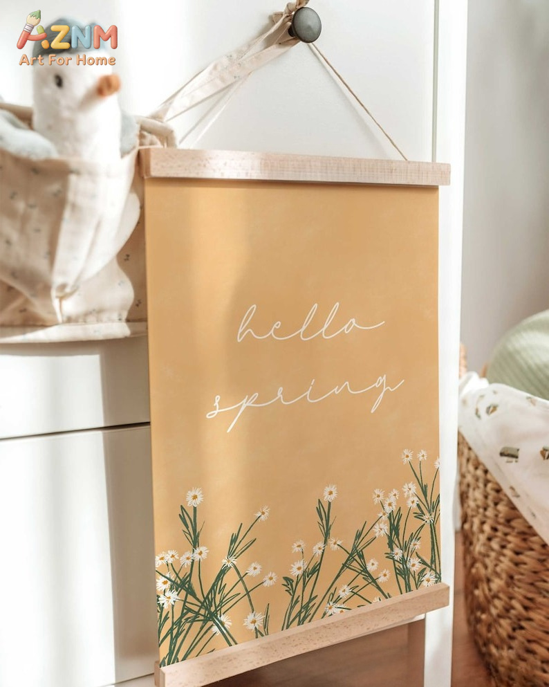 AZNM フレームなしキャンバスプリント ハロースプリング引 - Home Decor Yellow のレビューと価格