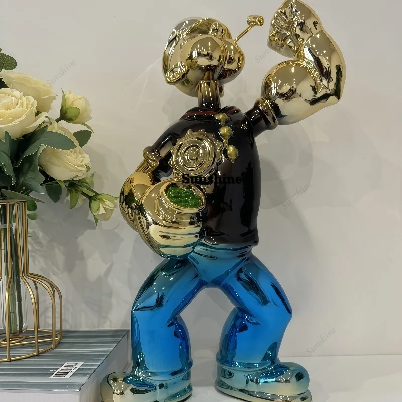電気メッキ加工のポパイ像、モダンな家の装飾彫刻、漫画のセーラ - Home Decor Modern Organic のレビューと価格