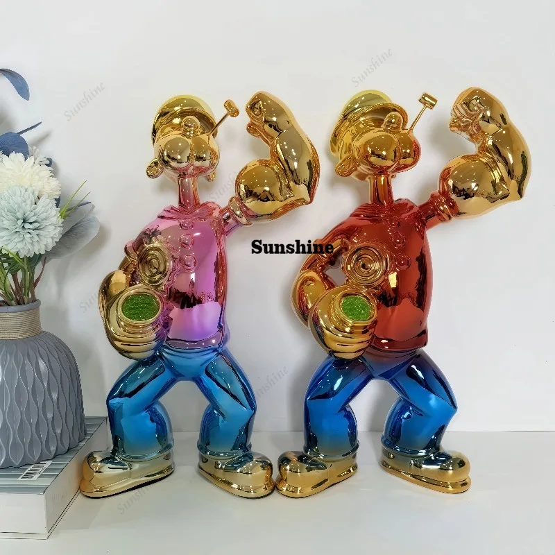 電気メッキ加工のポパイ像、モダンな家の装飾彫刻、漫画のセーラ - Home Decor Modern Organic のレビューと価格