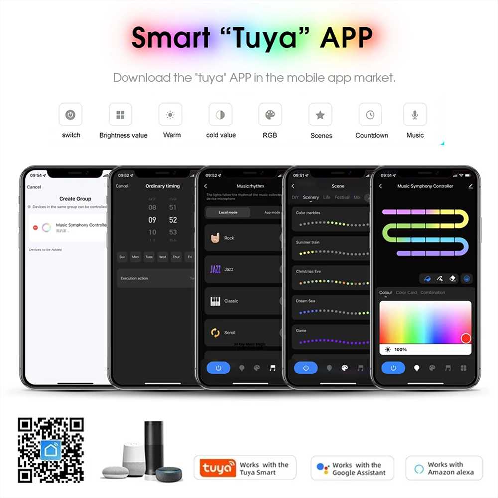 Tuya WiFi WS2811 RGBIC COB LED - Home Decor App のレビューと価格