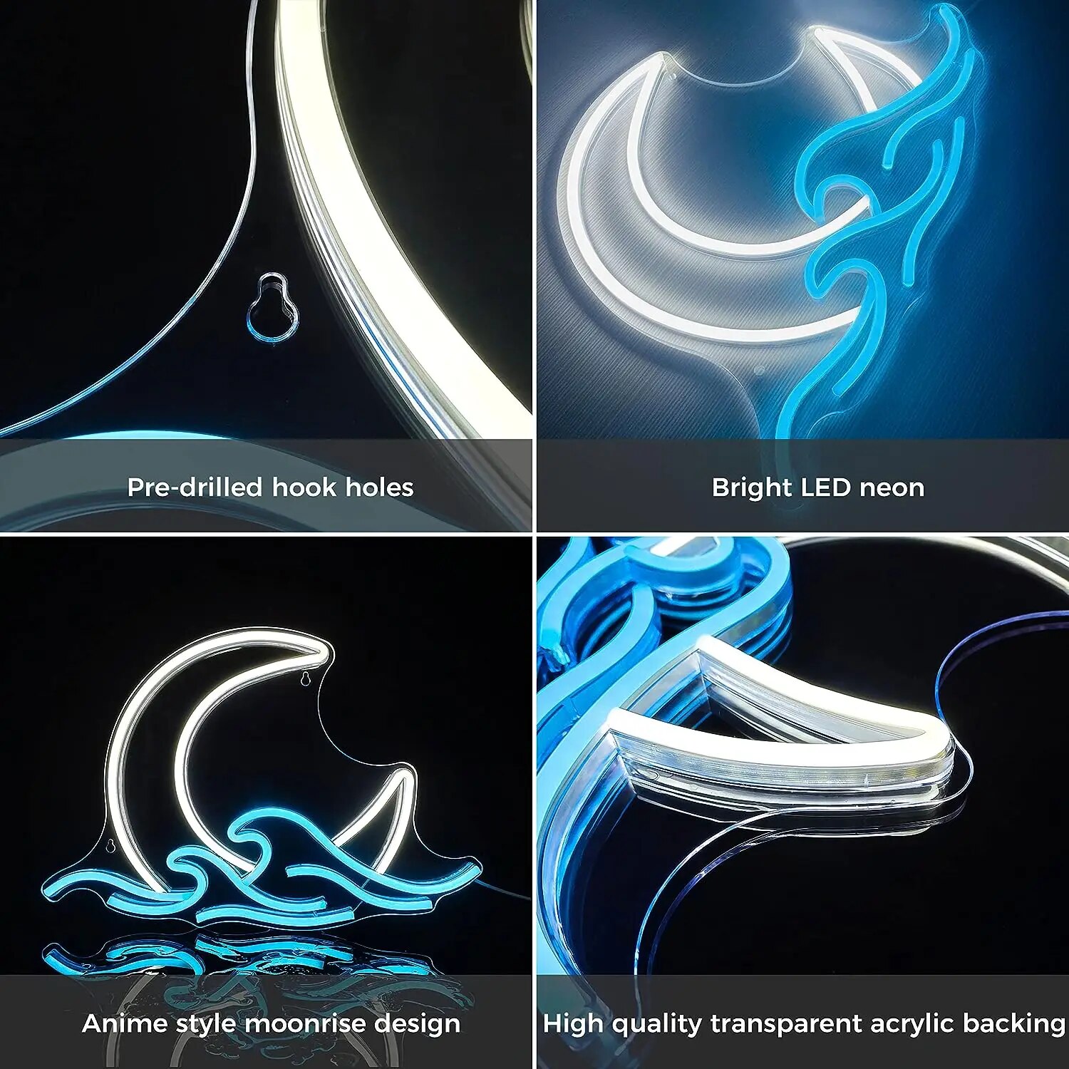 トワイライトウェーブLEDネオンサイン、部屋の装飾、壁の看板 - Neon Sign Led Custom のレビューと価格