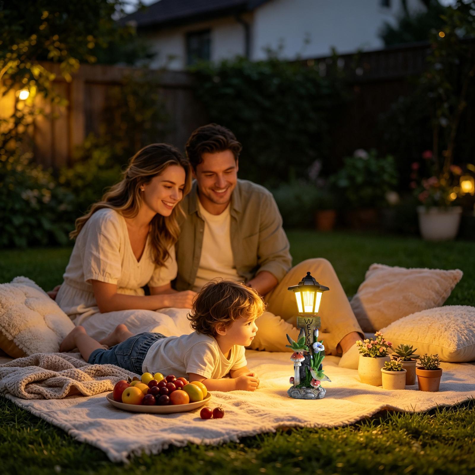 ソーラーガーデンライト像自動オン/オフ樹脂彫刻照明芝生装飾置 - Home Decor Resin のレビューと価格