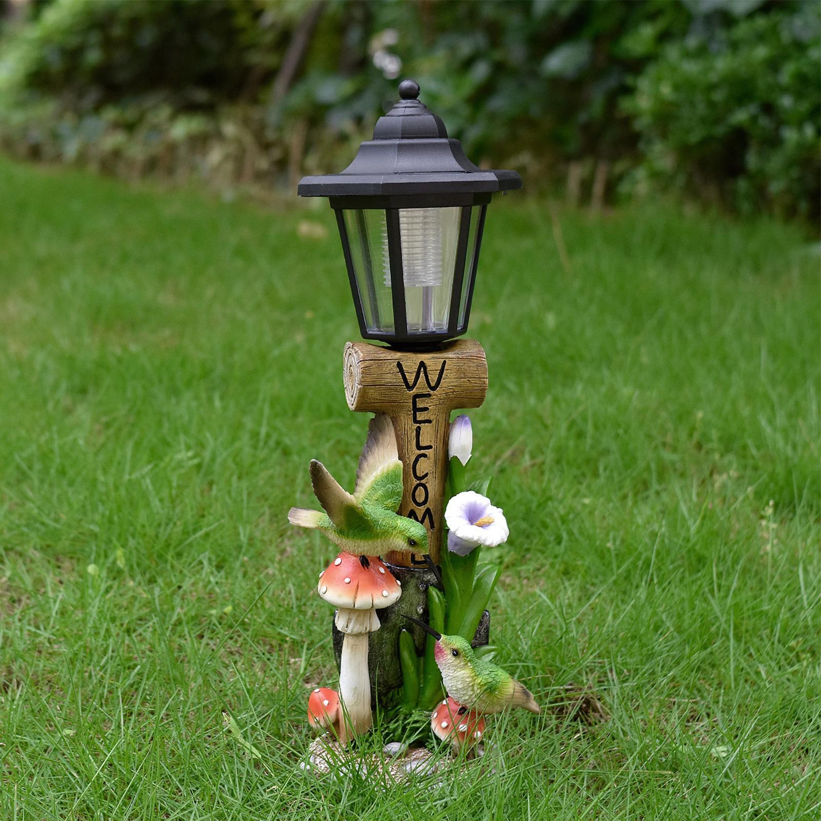ソーラーガーデンライト像自動オン/オフ樹脂彫刻照明芝生装飾置 - Home Decor Resin のレビューと価格