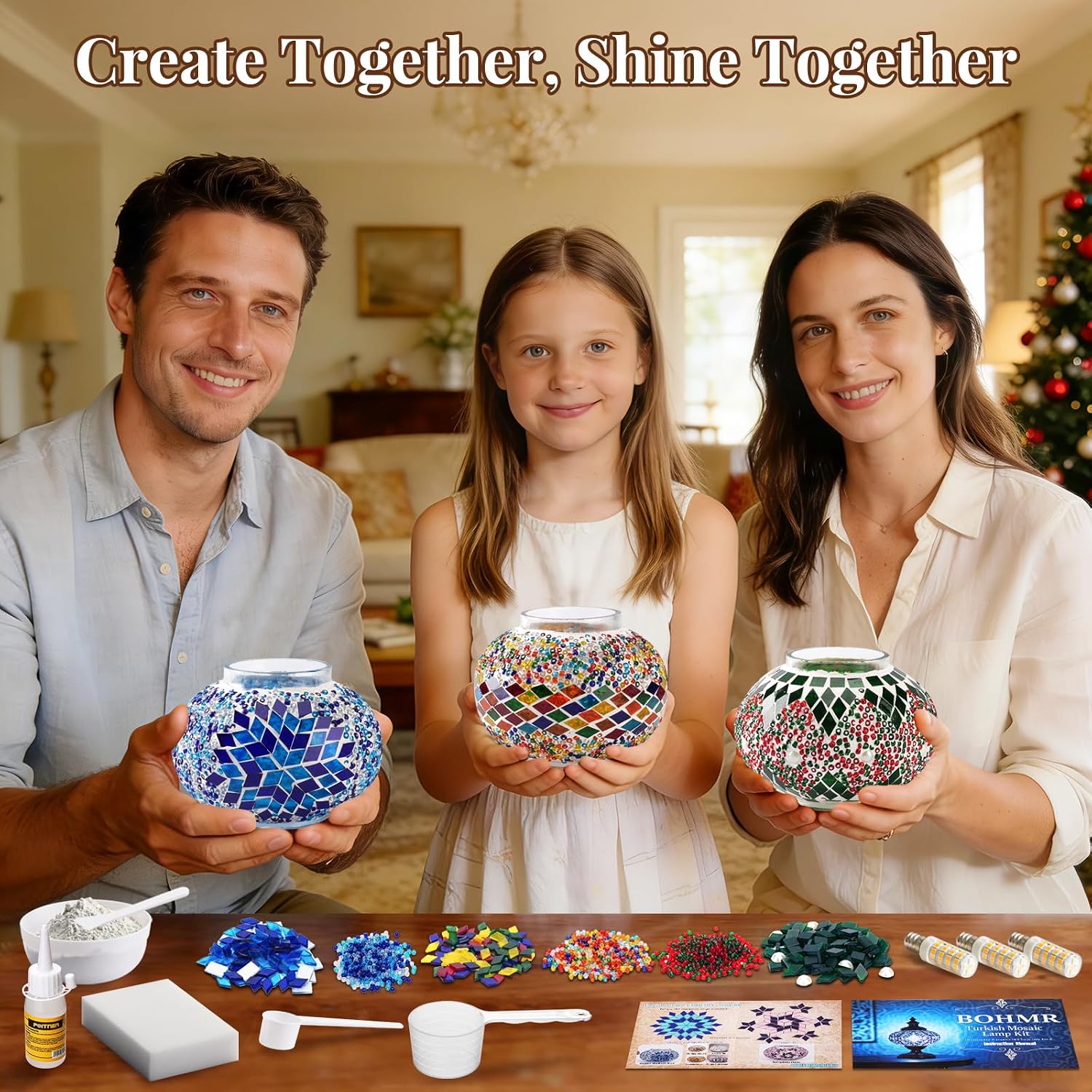DIY 3グローブトルコモザイクランプキット、高さ23インチ - H&M Home Decor のレビューと価格