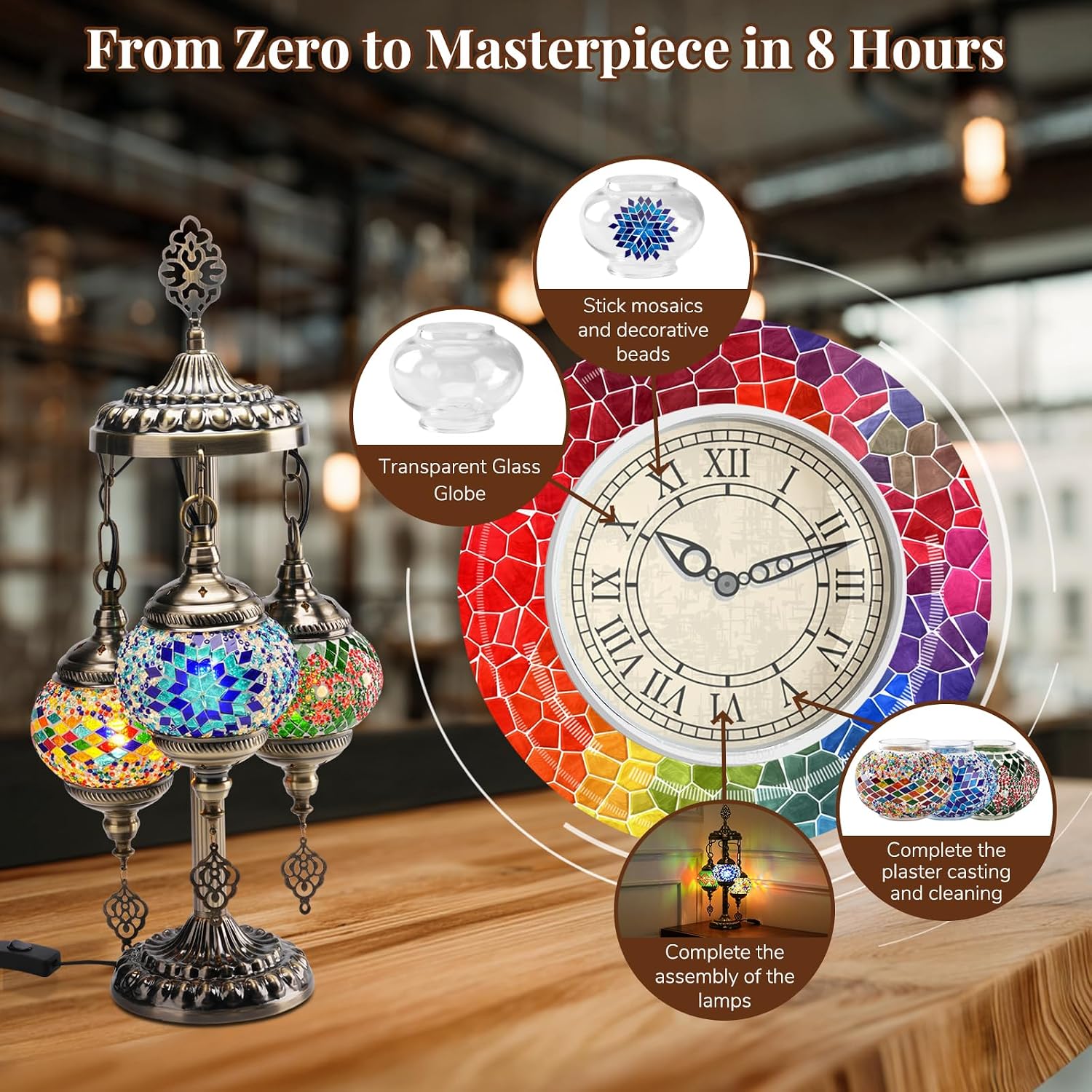 DIY 3グローブトルコモザイクランプキット、高さ23インチ - H&M Home Decor のレビューと価格