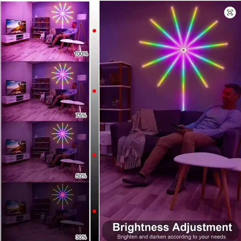 新しい DC5V USB RGBIC 花火ネオン LED ス - Home Decor App のレビューと価格