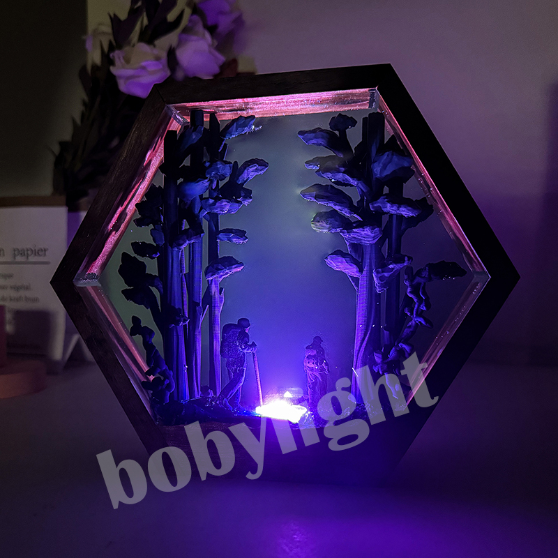 ハイカーフィギュアテーブル樹脂ランプ熱帯雨林ハイキングカラフ - Home Decor Resin のレビューと価格