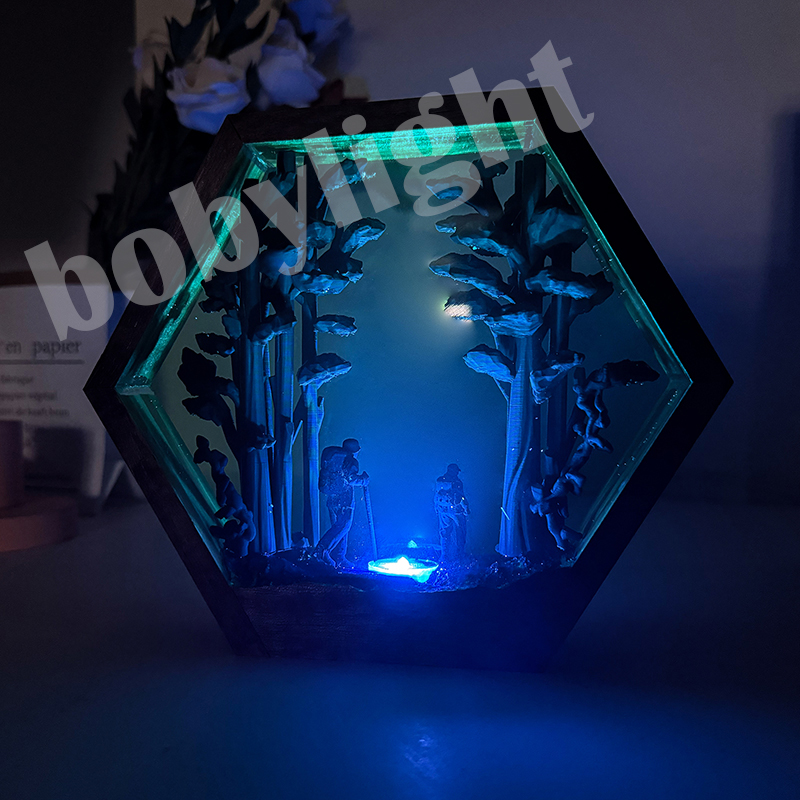 ハイカーフィギュアテーブル樹脂ランプ熱帯雨林ハイキングカラフ - Home Decor Resin のレビューと価格