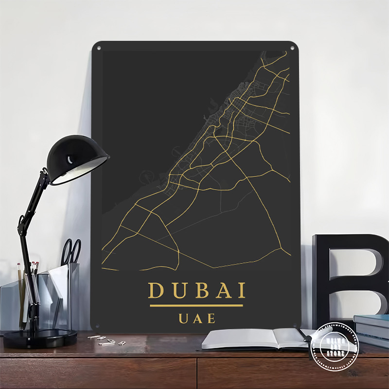 ドバイUAE地図アートプリントポスター、カスタマイズされたレ - Home Decor Dubai のレビューと価格
